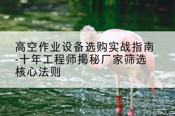 安次剪叉式升降机厂家-高空作业设备选购实战指南-十年工程师揭秘厂家筛选核心法则