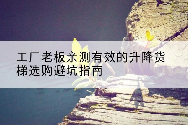 安次升降货梯怎么选-工厂老板亲测有效的升降货梯选购避坑指南